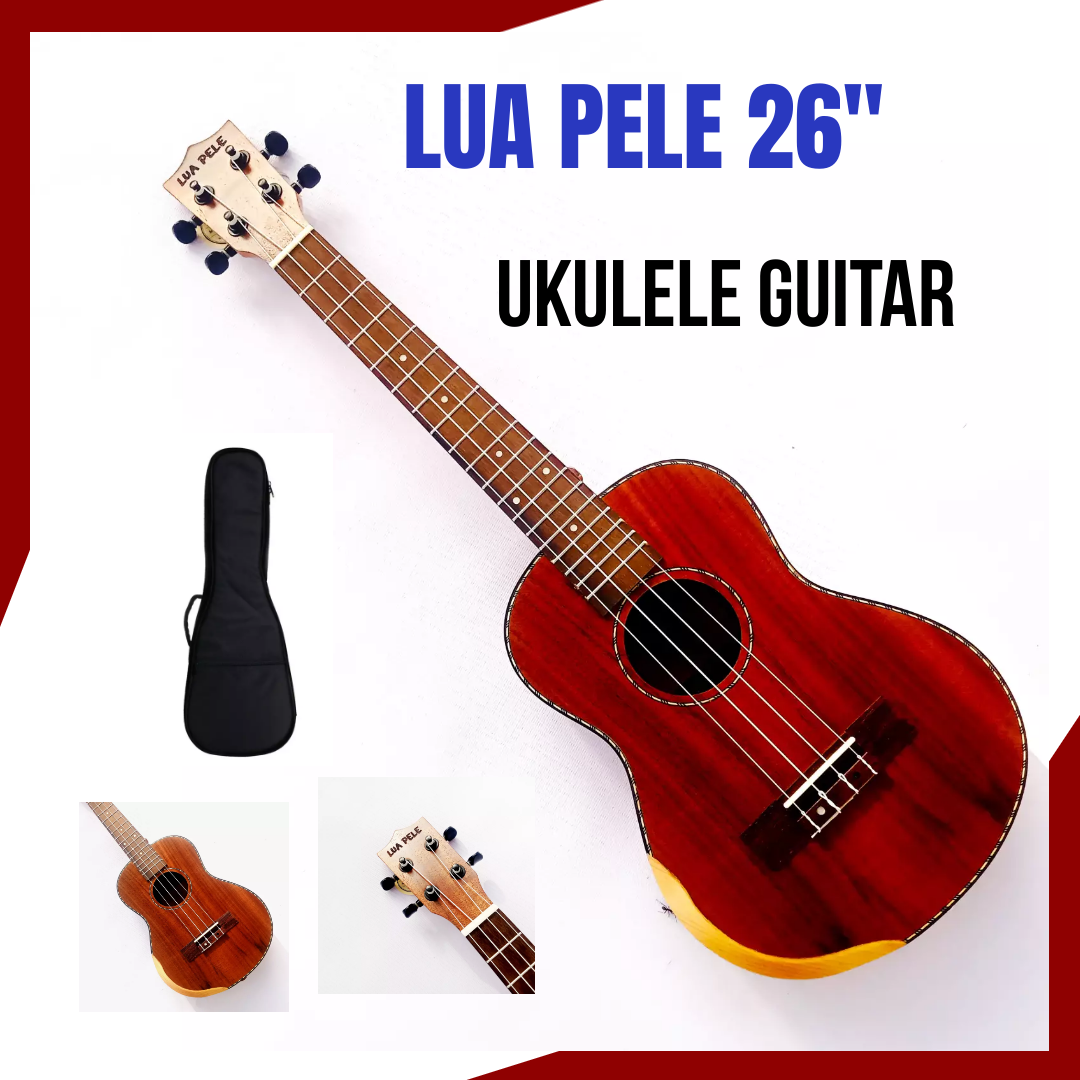 LUA PELE 26'' Comfort Edge Tenor Ukulele Guitar(Mahogany)With Free Gig Bag